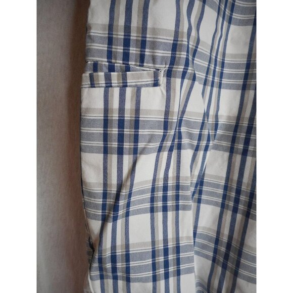 Dockers Mens  Blue Plaid Flat front Shorts - Picture 4 of 5